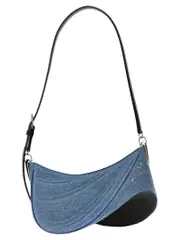 [Mugler] Mugler-Medium Denim Spiral Curve 01 Borse A Spalla Blu-Donna OS Blue