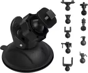 Dash Cam Suction Mount with 15+ Swivel Ball Adapters Compatible Black