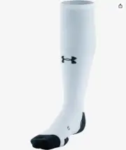 Under Armour Adult Soccer Over-The-Calf Single Pair Socks - White and Black