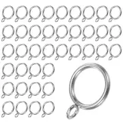 40-Pack Silver Curtain Rings W Eyelet, 1 Inch I D Metal Rings for Curtain Rods