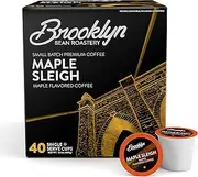 Brooklyn Beans Maple Sleigh Gourmet Coffee Pods, Compatible with 2.0 Keurig K Cup Brewers, 40 Count