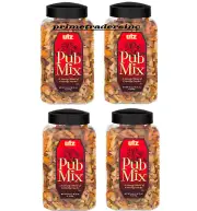 4 Packs Utz Pub Mix Barrels A Savory Blend of Crunchy Snacks 44 OZ.