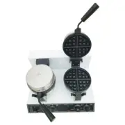110V Double Station Non-stick Dual Rotary Waffle Machine Pancake Maker