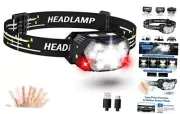 2000LM Ultra Bright 9 LED Headlamp, USB C Headlight0 Modes, Rechargeable 1