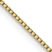 18K Yellow Gold 24 Inch .7mm Box With Lobster Clasp Chain