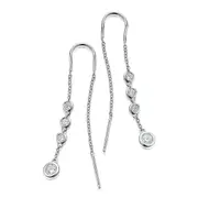 Sterling SilverCubic Zirconia Threader Drop Earrings