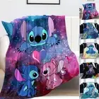 Soft Warm Lilo Stitch Flannel Fleece Blanket Throw Sofa Bed Single Double Size