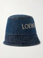 [LOEWE] LOEWE - + Paula's Ibiza Embroidered Denim Bucket Hat - Mid denim - L L Blue