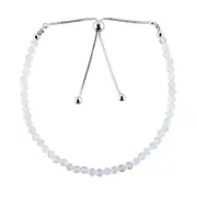 Natural Rainbow Moonstone Gemstones Bolo Bracelet Micro-Faceted Beads Healing
