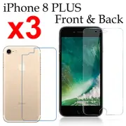 x3 Soft 4H PET film screen protector guard for Apple iphone 8 PLUS front + back