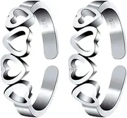 [DARSHRAJ] Jewellers Heart-shaped 925 Sterling Silver Toe Ring for Women and Girls, 0.925, No Gemstone