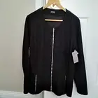'ROXANNE' BLACK ZIP FRONT JACKET / TOP, SIZE 14, BRAND NEW WITH TAGS, RRP $249