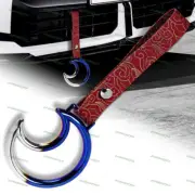 Burnt Blue Moon Shape JDM Ring Tsurikawa Train Car Handle Strap -RD Clouds Nylon