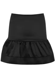 Ganni Peplum Satin Mini Skirt - Black - 36 (UK8 / S) 36 (UK8 / S)