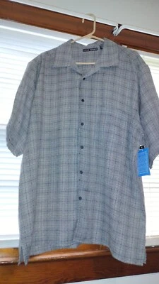 vintage single stitch john henry short sleeved shirt blk XLT plaid design new