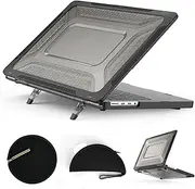 Tablet PC Cases Cover Compatible with MacBook Pro 14 Inch (2023/2021) A2779 M2 Pro / M2 Max & A2442 M1 Pro / M1 Max TPU+PC Dual Layer Anti-Fingerprint Hard Shell Case W Stand + Mouse Pad(Black)