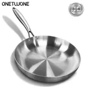 Stainless Steel Frying Pan - Non-Stick Uncoated Cookware for Gas & Induction