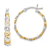 Sterling Silver Flash Gold-Plated Hoop Earrings