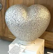5” Silver Light Up HEART Light Battery Operated Timer Cordless DORM Nightlight