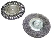 6" Steel Wire Wheel Brush and 6" Coarse Knotted Knot 2pcs set for Bench Grinder