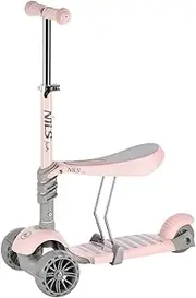 HLB808 2in1 Pink Kids Scooter NILS FUN