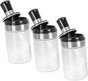 Vaguelly 3pcs Glass Honey Dispenser with Dipper Lid Versatile Honey Jars for Kitchen Counter for Storing Jam Oils Spices Seasonings Glass Design