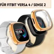 Case Fitbit Versa 4 Sense 2 Silicone Case ✅ TPU Screen Protector 360° Bumper
