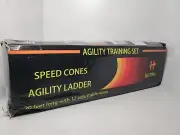 HLYWEI Speed Agility Training Set, Includes 1 Agility Ladder, 4 Steel Stakes, 1