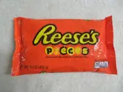 (1) Bag Reese's Pieces Peanut Butter Candy In A Crunchy Shell 15 Oz @