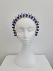 Miss Ice Maiden. Womens Royal Blue rhinestone headband fascinator