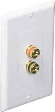 2 Coupler Type Connectors Banana Plug Binding Post Wall Plate for 1 Speaker
