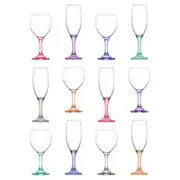 12pc Misket Stemware Set - Coloured Stem
