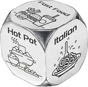 UNICRAFTALE Anniversary Date Night Gifts 1Set Stainless Steel Food Decision Dice Wedding Gifts Funny Different Foods Dice with Pull-Out Box for Friend Valentines Day Gifts