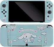 Cute Cinnamon roll Case Compatible with Nintendo Switch OLED, Dockable Case Cover, Ergonomic Soft TPU Grip Case for Joycon, Sparkle Skin Set
