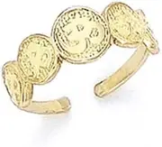 [JewelryWeb] 14ct Yellow Gold Ohm Chinese Letter Name Personalized Monogram Initial toe ring