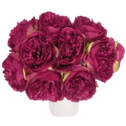 Artificial Flower Heads, Silk Peony Plants Hydrangea Purple Faux Flowers 20Pcs