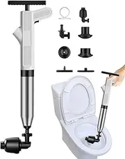 Toilet Plunger-Stainless Steel Plungers, High Pressure Toilet Unblocker, Heavy Duty Drain Unblocker Kit for Unblocking Toilets, Sink, Shower, Bathtub, Floor, Drain and Pipe Clog