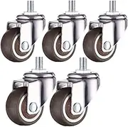 5 Swivel Castor Wheels 360 Degree Rotating M10x15mm Threaded Stem Office Chair Castor Wheels Protect Hardwood Floors Polyurethane Material Swivel Replacement Style Furniture Castors (2 inches)
