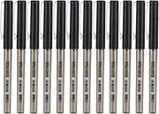 12Pcs Rollerball Pen Liquid 0.5mm Needle Type Red Office Stationery (Needle pen tip black)