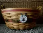 Longaberger 1999 Holiday Hostess Green Pinecone Christmas Basket+Liner+Protector