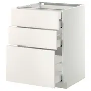 METOD base cb 3 frnts/2 low/1 md/1 hi drw, white Maximera/Veddinge white, 60x60x80 cm