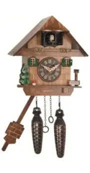 Quartz Cuckoo Clock Black forest house EN 417 Q NEW
