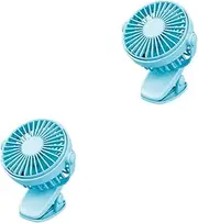 Vaguelly 2pcs Fans Portable Mini Clip Fan with Light Easy to Use for Stroller Car Seat