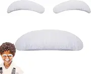 Old Man Mustache and Eyebrows – Costume Hair, Fake Set | White Facial Hair Accessories for Cosplay, Simulated Moustache and Brow Kit for Dress Up, Halloween, Theater, School Play