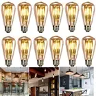 12Pc Vintage Filament E27 LED Edison Bulb Amber Lamp Decorative Industrial Light