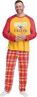 FOCO NFL Kansas City Chiefs Men's Pajama Shirt and Pants Lounge Set