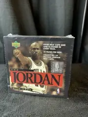 Michael Jordan Pogs, Sealed Mini Box, 12 Packs, 1995 Upper Deck Milk Caps NIB