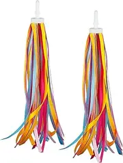 kowaku Kids Bike Streamers Bicycle Tassel Ribbons Novelty 8inch Length Child Bike Handlebar Streamers for Tricycle Riding Unicycles, Red Blue Yellow