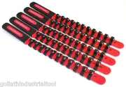 5 GOLIATH INDUSTRIAL 3/8" ABS PLASTIC SOCKET RAIL HOLDER ORGANIZER RED SR38BR