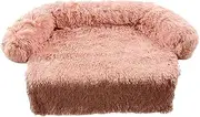Furbulous Pet Couch Protector for Dog with Soft Neck Bolster, Universal Pet Furniture Cover, Sofa Bed Cover, Plush Dog Bed and More for Dogs and Cats, Machine Washable - Pink 92 x 80cm
